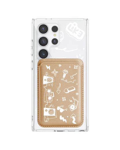Android Magnetic Wallet Case - Social White