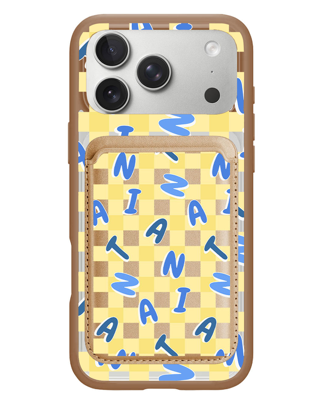 iPhone Magnetic Wallet Case - Checkered Monogram 3.0