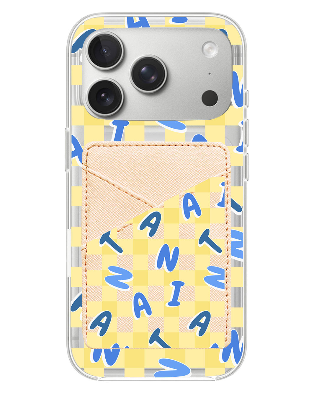 iPhone Phone Wallet Case - Checkered Monogram 3.0