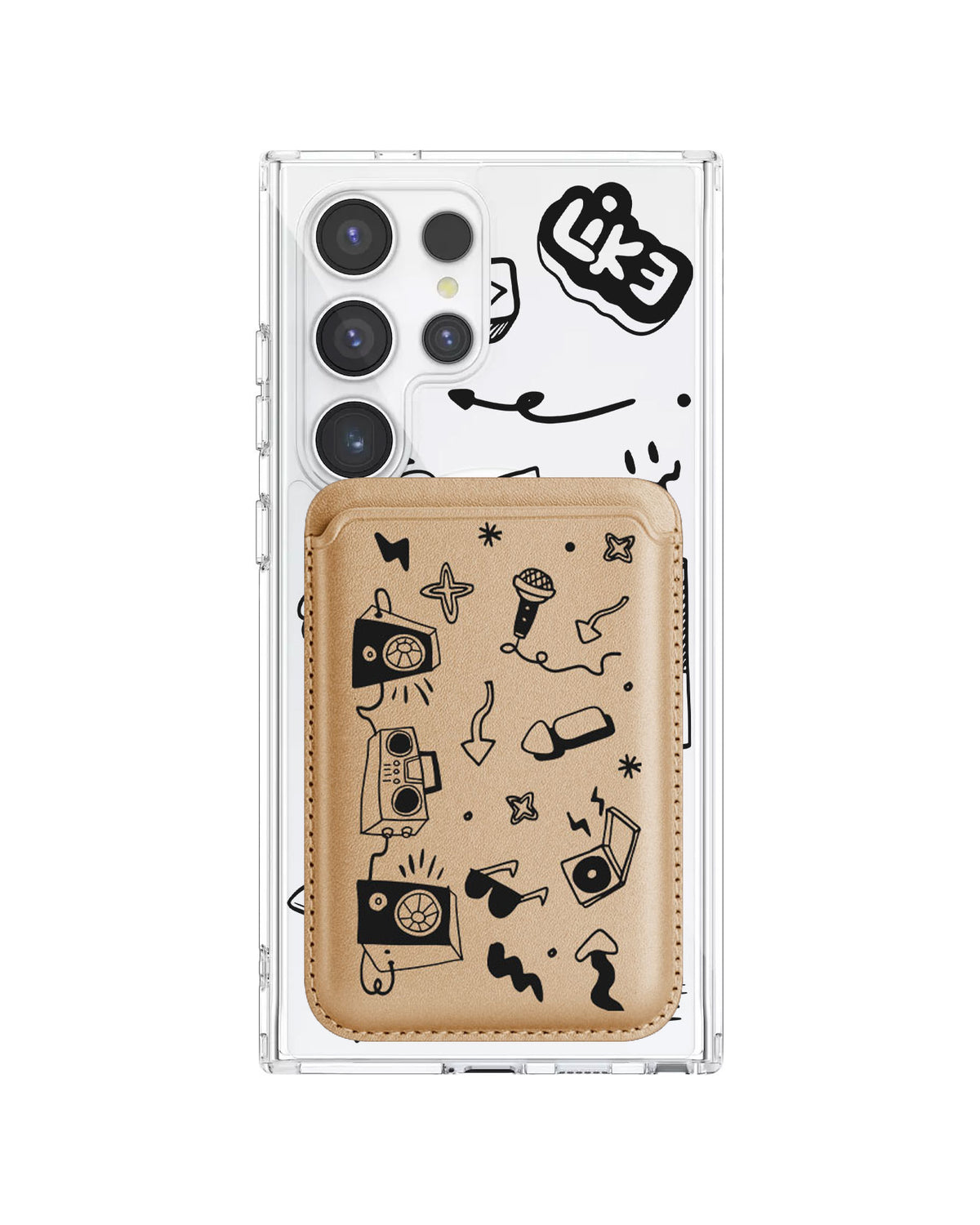 Android Magnetic Wallet Case - Social Black