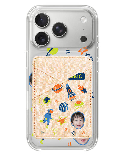 iPhone Phone Wallet Case - Face Grid Galaxy