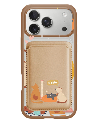 iPhone Magnetic Wallet Case - Playful Cat