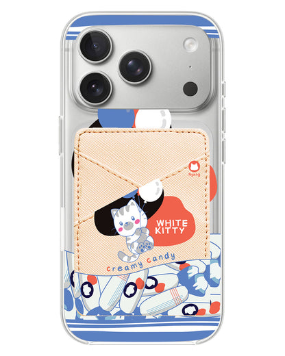iPhone Phone Wallet Case - White Kitty