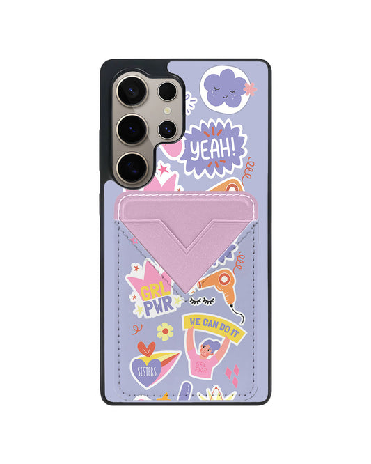 Android Avant Wallet Case - Girl Sticker Pack