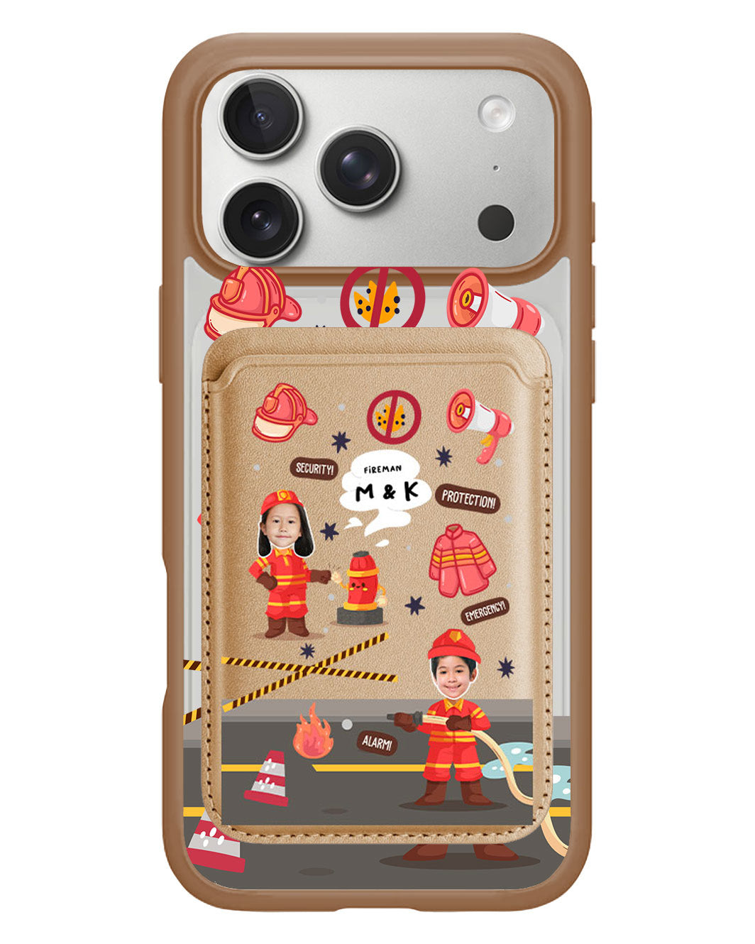 iPhone Magnetic Wallet Case - Face Grid Dream Firefighter