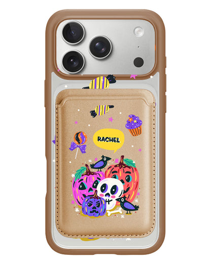 iPhone Magnetic Wallet Case - Pumpkins Monster