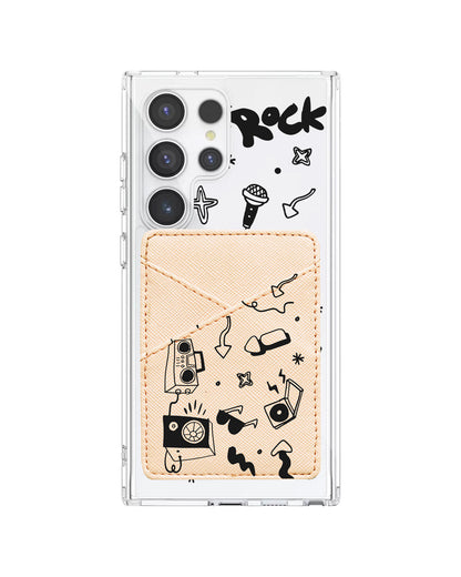 Android Phone Wallet Case - Rock N Roll Black