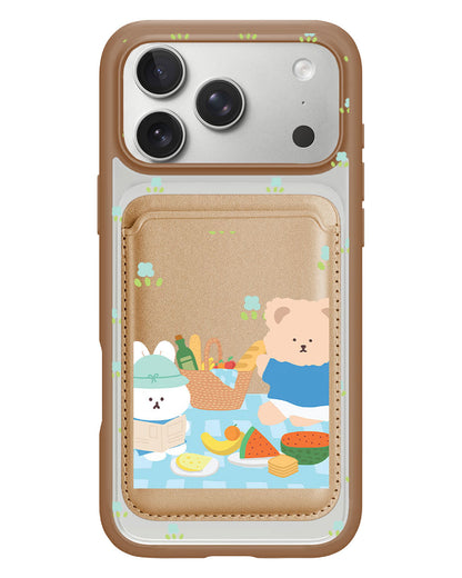iPhone Magnetic Wallet Case - Picnic Blue