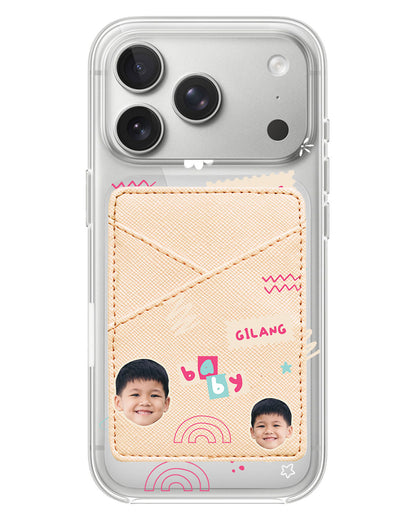 iPhone Phone Wallet Case - Face Grid Abstract