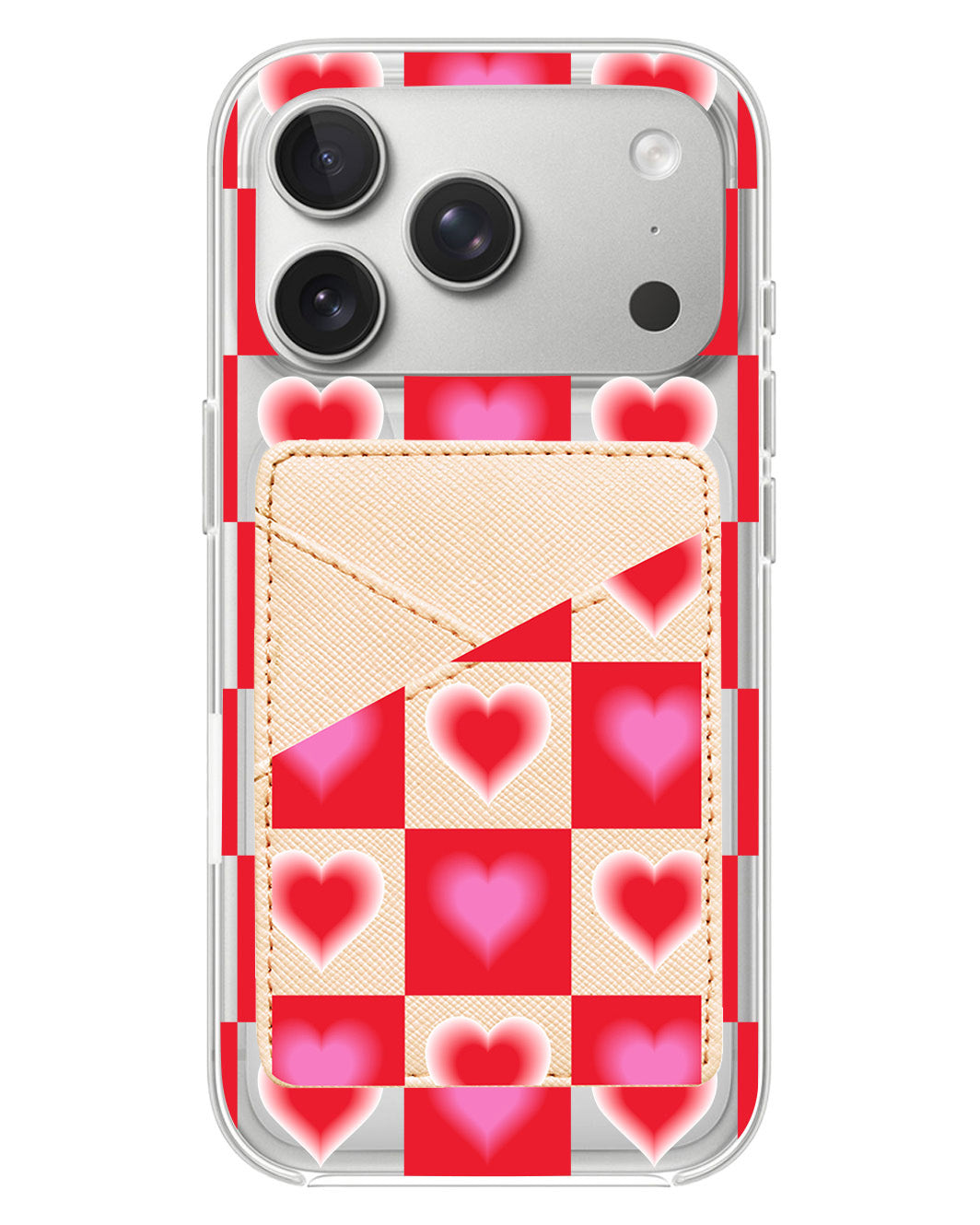 iPhone Phone Wallet Case - Love Checkered