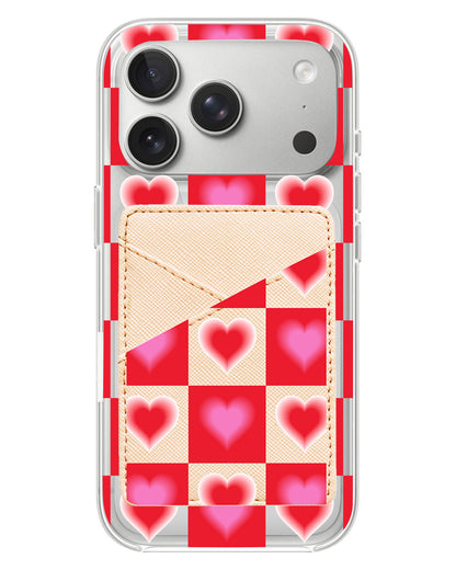 iPhone Phone Wallet Case - Love Checkered