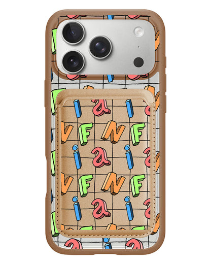 iPhone Magnetic Wallet Case - Playful Monogram