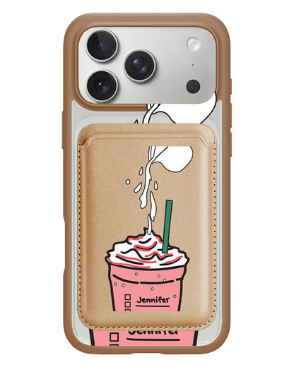 iPhone Magnetic Wallet Case - Raspberry Frappe