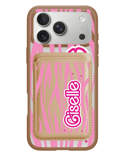 iPhone Magnetic Wallet Case - Barbie Zebra Pattern