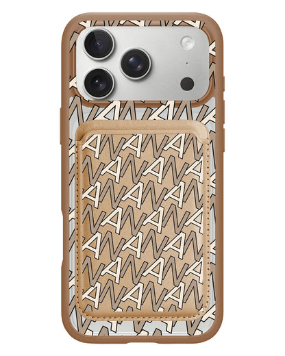 iPhone Magnetic Wallet Case - Initial Monogram 4.0