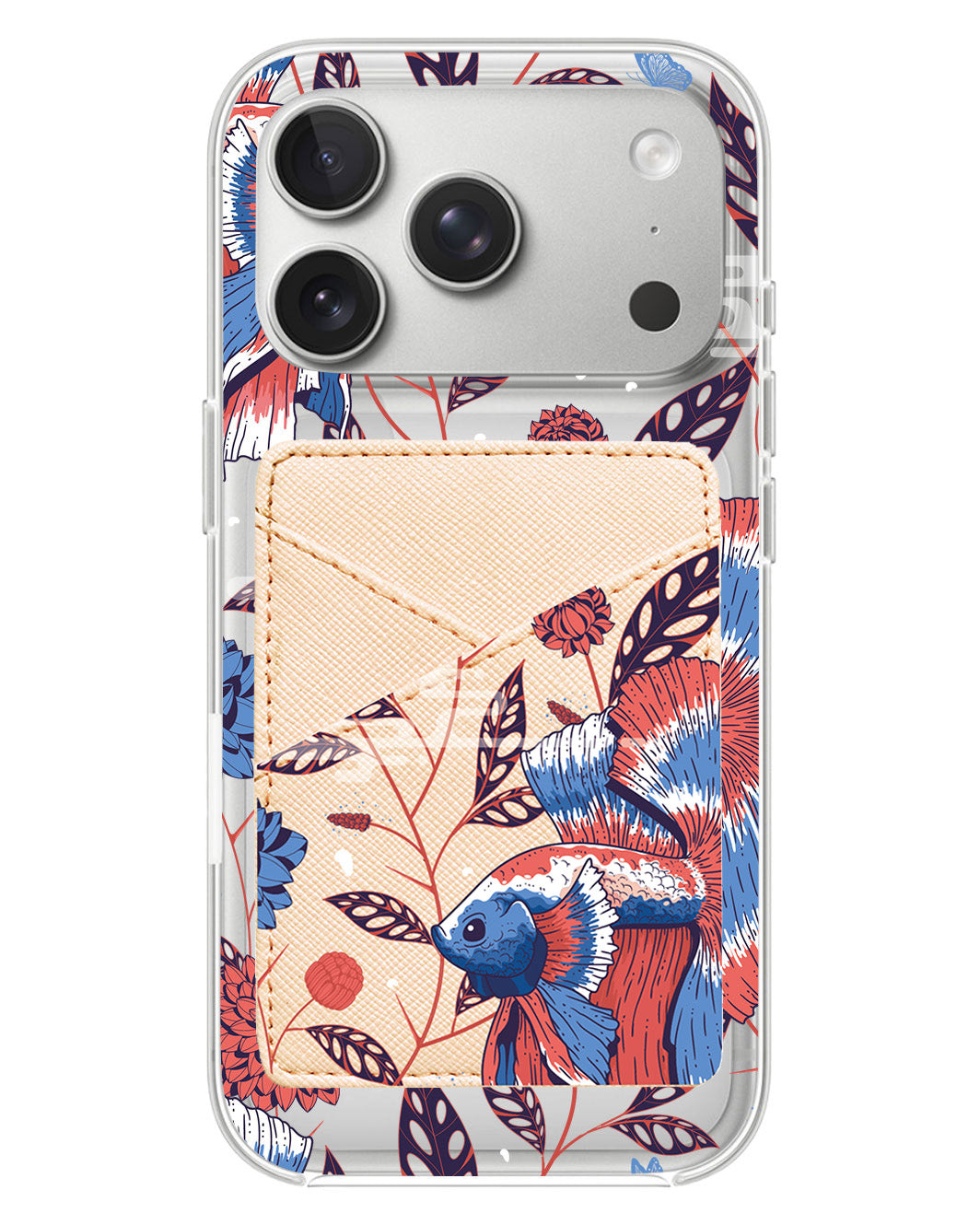 iPhone Phone Wallet Case - Fish & Floral 2.0