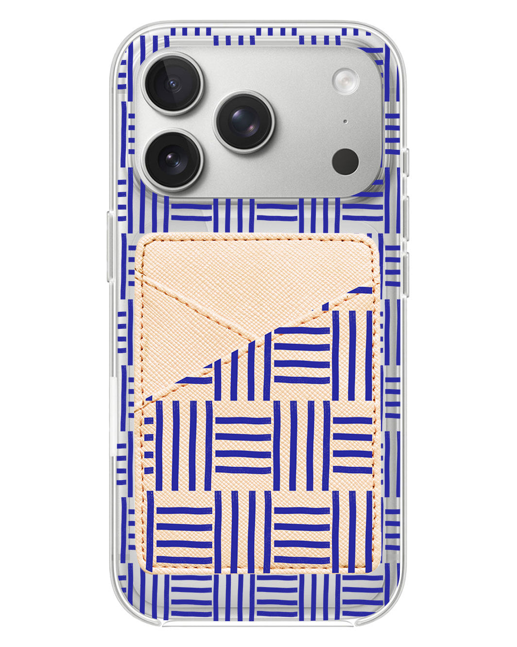 iPhone Phone Wallet Case - Naval Checkered