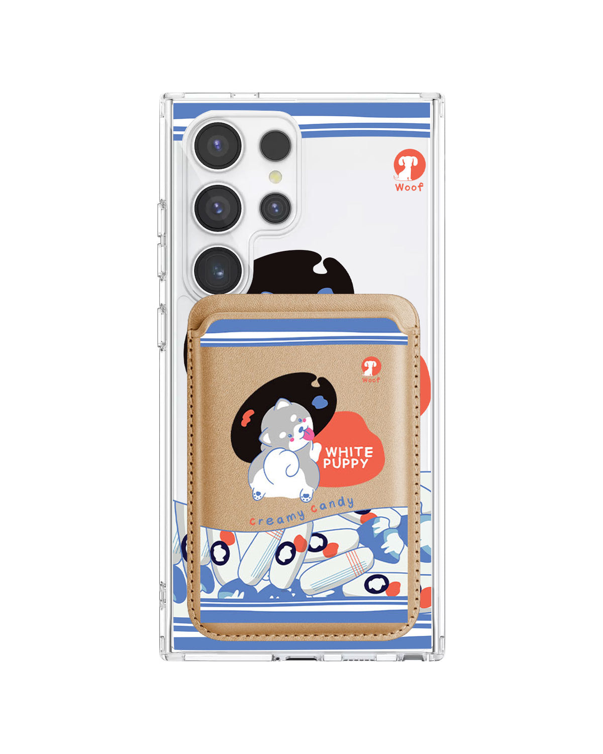 Android Magnetic Wallet Case - White Puppy