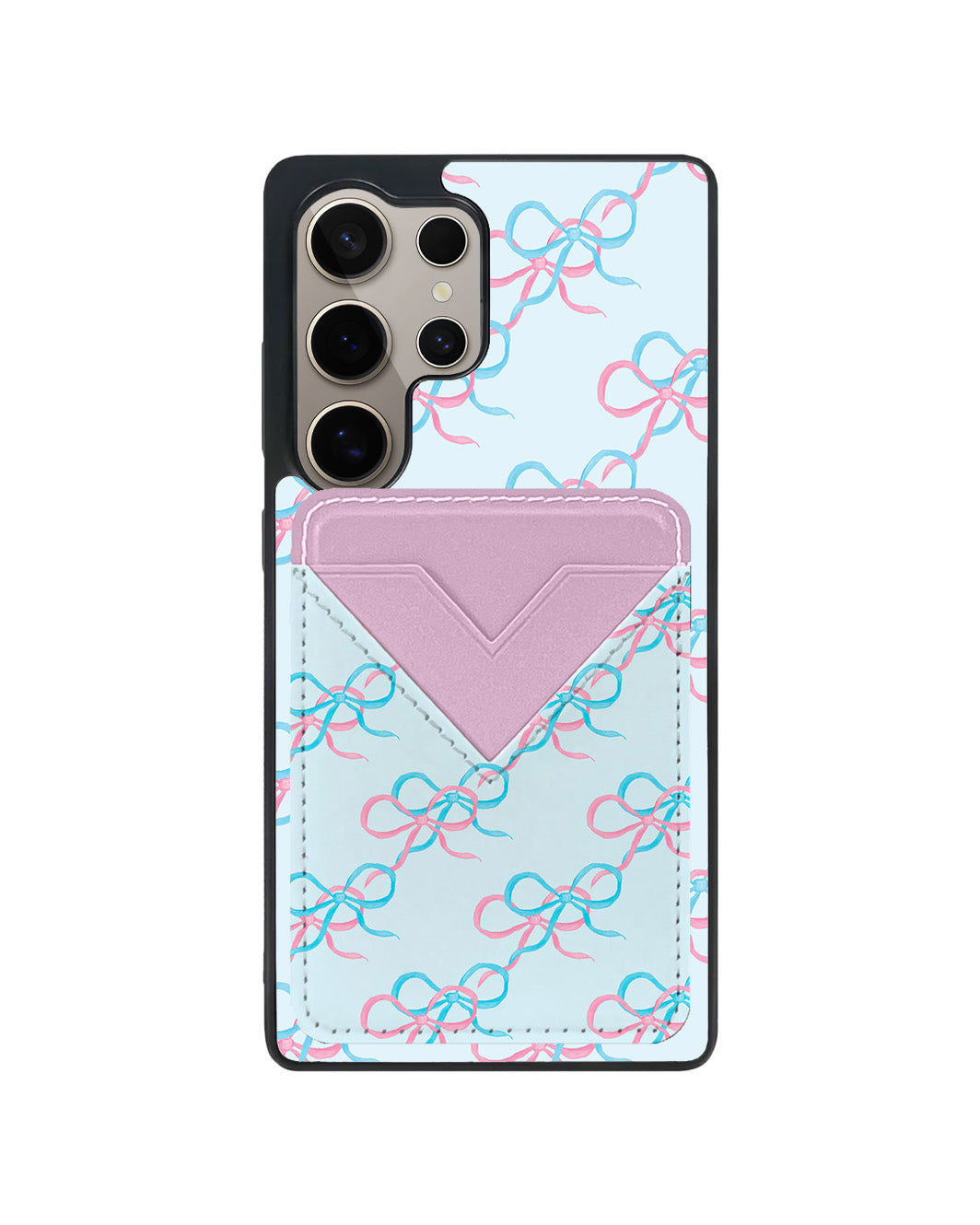Android Avant Wallet Case - Coquette Pink & Blue Bow
