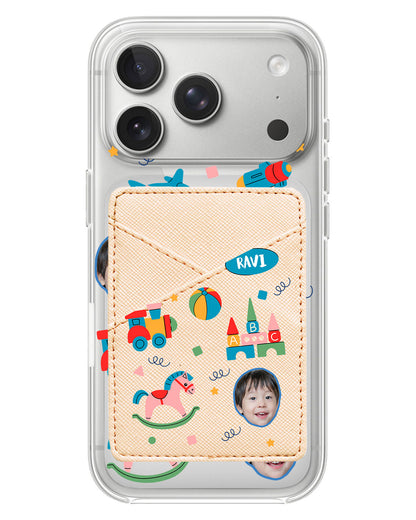 iPhone Phone Wallet Case - Face Grid Boys Toys