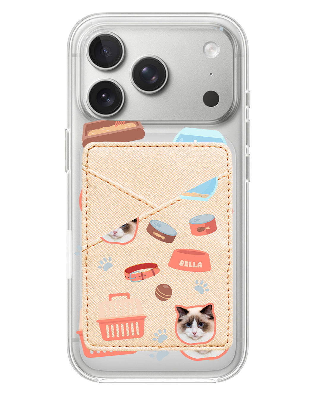 iPhone Phone Wallet Case - Pet Grid Kitty Cozy Corner