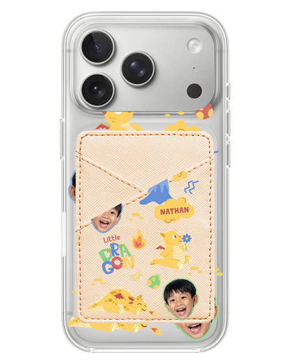 iPhone Phone Wallet Case - Face Grid Little Dragon