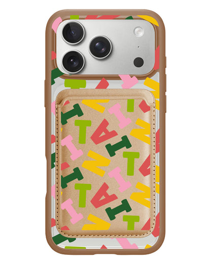 iPhone Magnetic Wallet Case - Scattered Monogram 3.0
