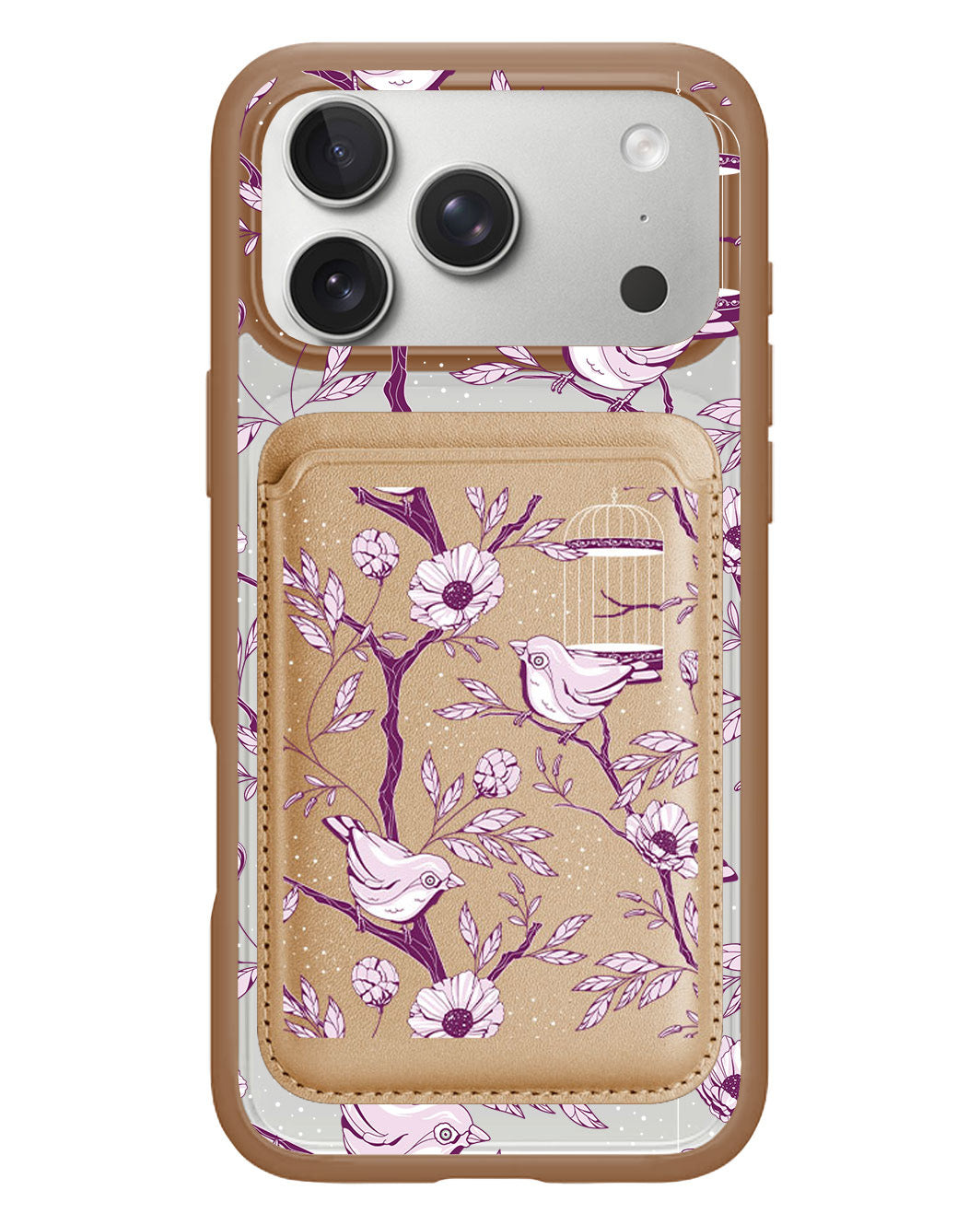 iPhone Magnetic Wallet Case - Lovebird Monochrome 5.0