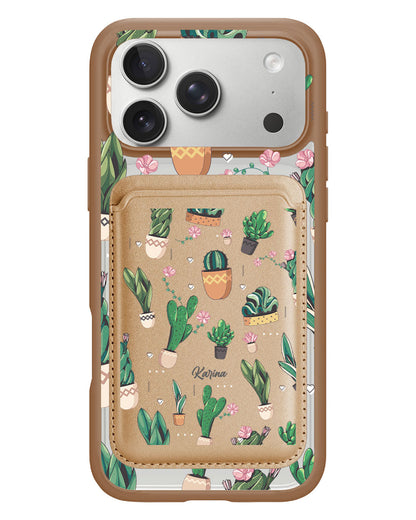 iPhone Magnetic Wallet Case - Cactus 3.0