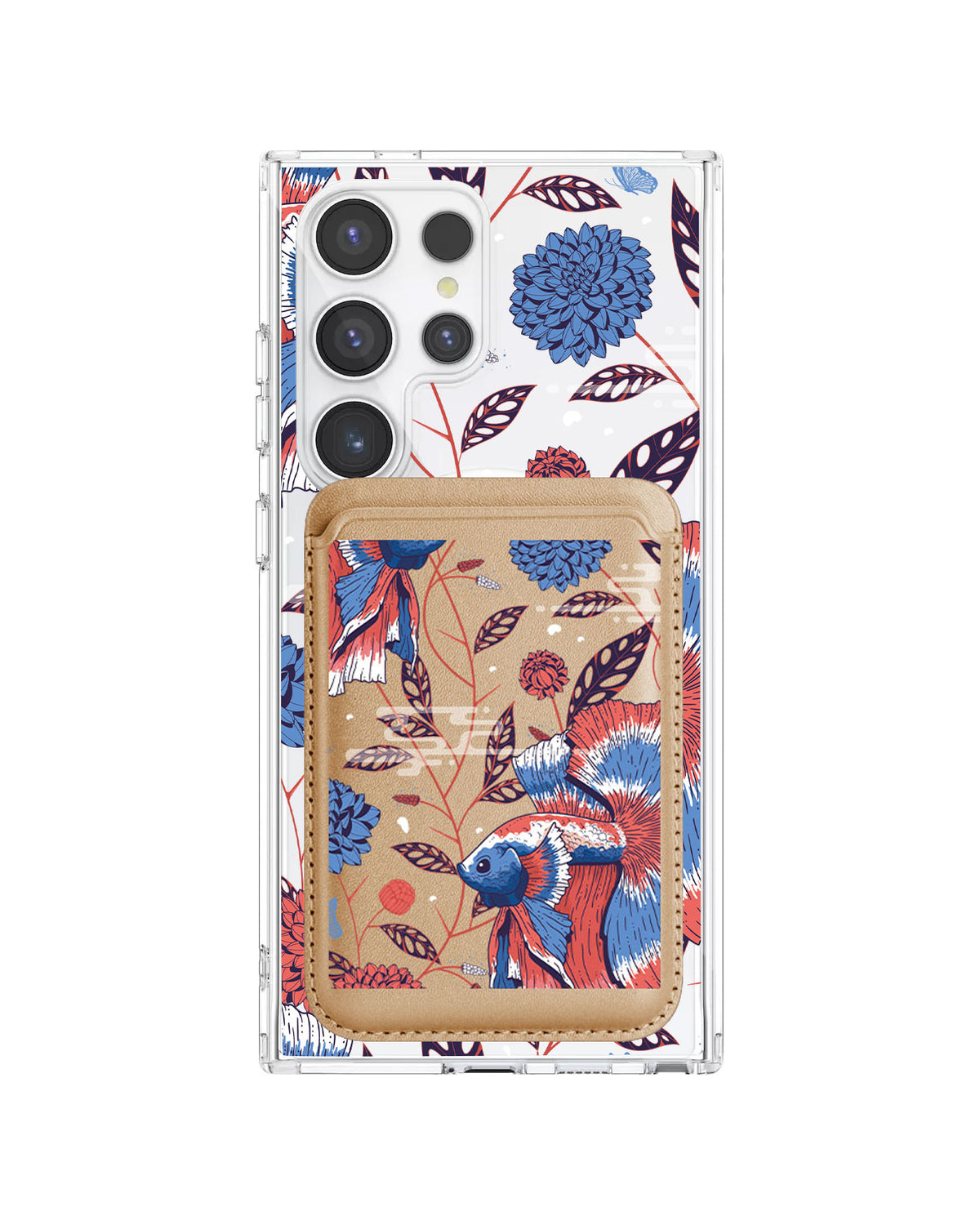 Android Magnetic Wallet Case - Fish & Floral 2.0