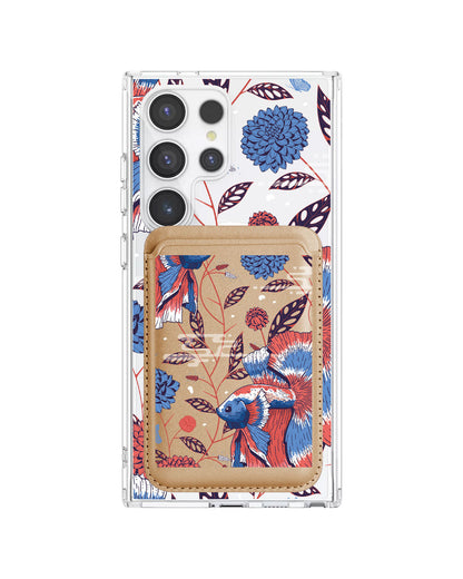 Android Magnetic Wallet Case - Fish & Floral 2.0