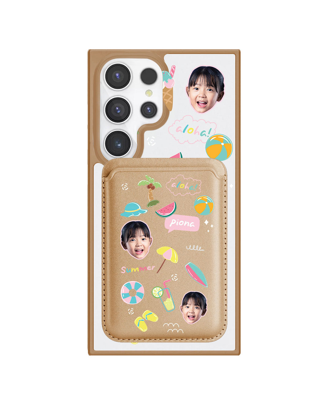 Android Magnetic Wallet Case - Face Grid Summer