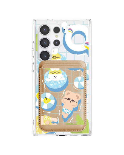 Android Magnetic Wallet Case - Pool Party Blue