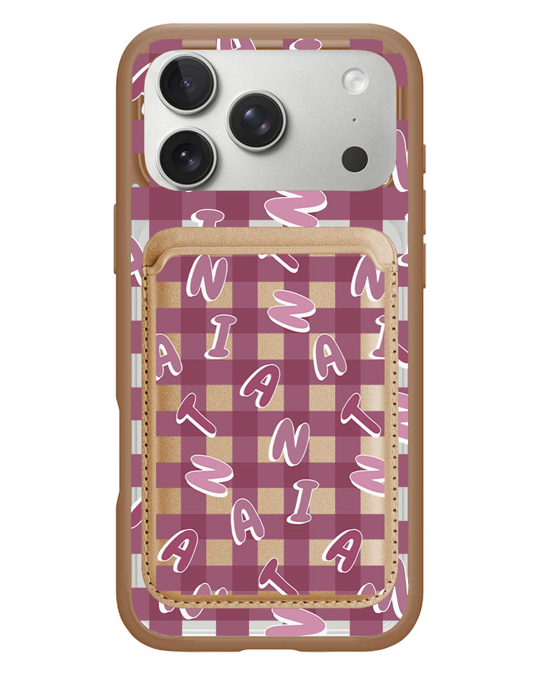 iPhone Magnetic Wallet Case - Checkered Monogram 2.0