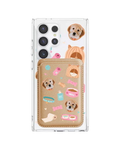 Android Magnetic Wallet Case - Pet Grid Puppy Life