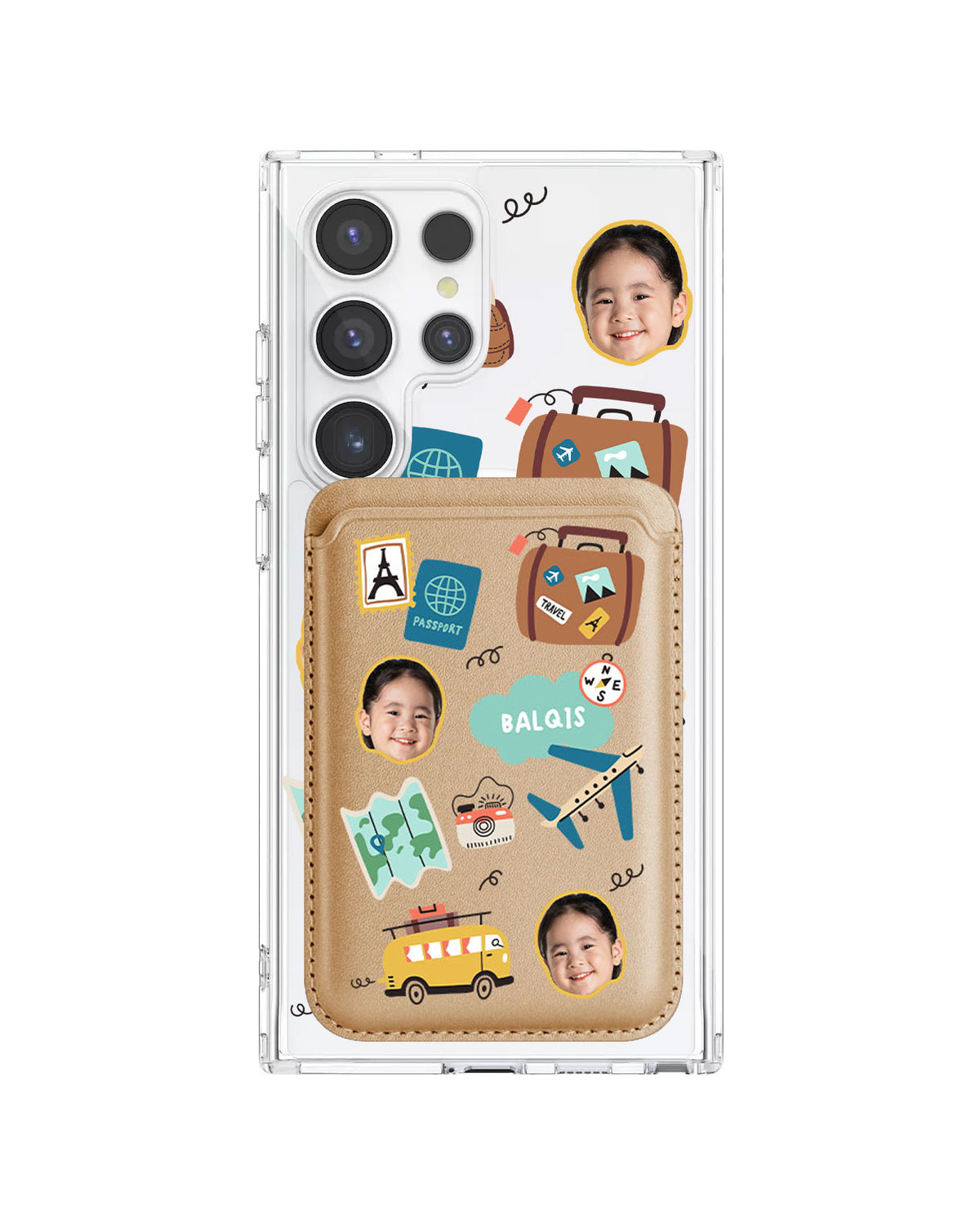 Android Magnetic Wallet Case - Face Grid Travel