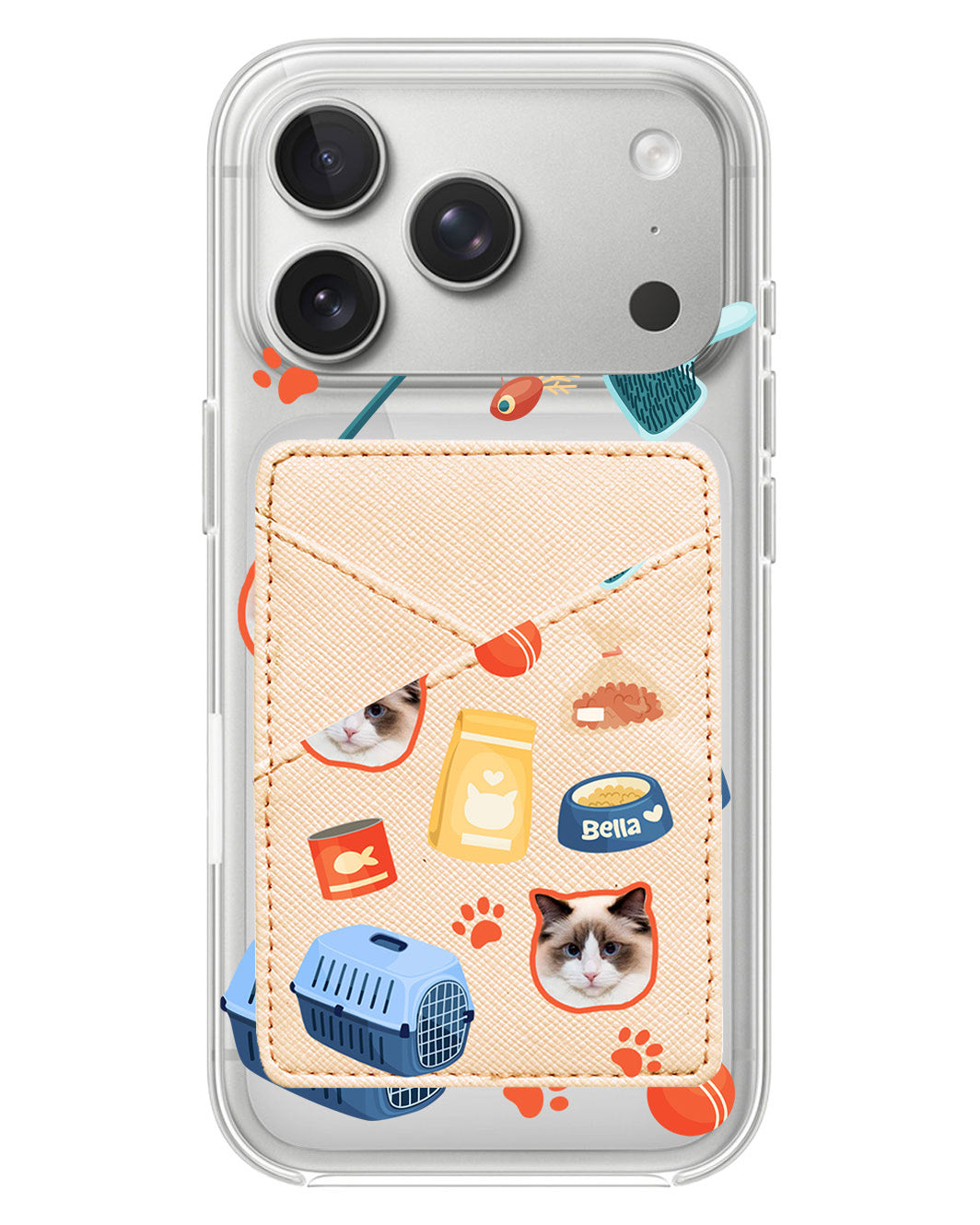 iPhone Phone Wallet Case - Pet Grid Kitty Adventures