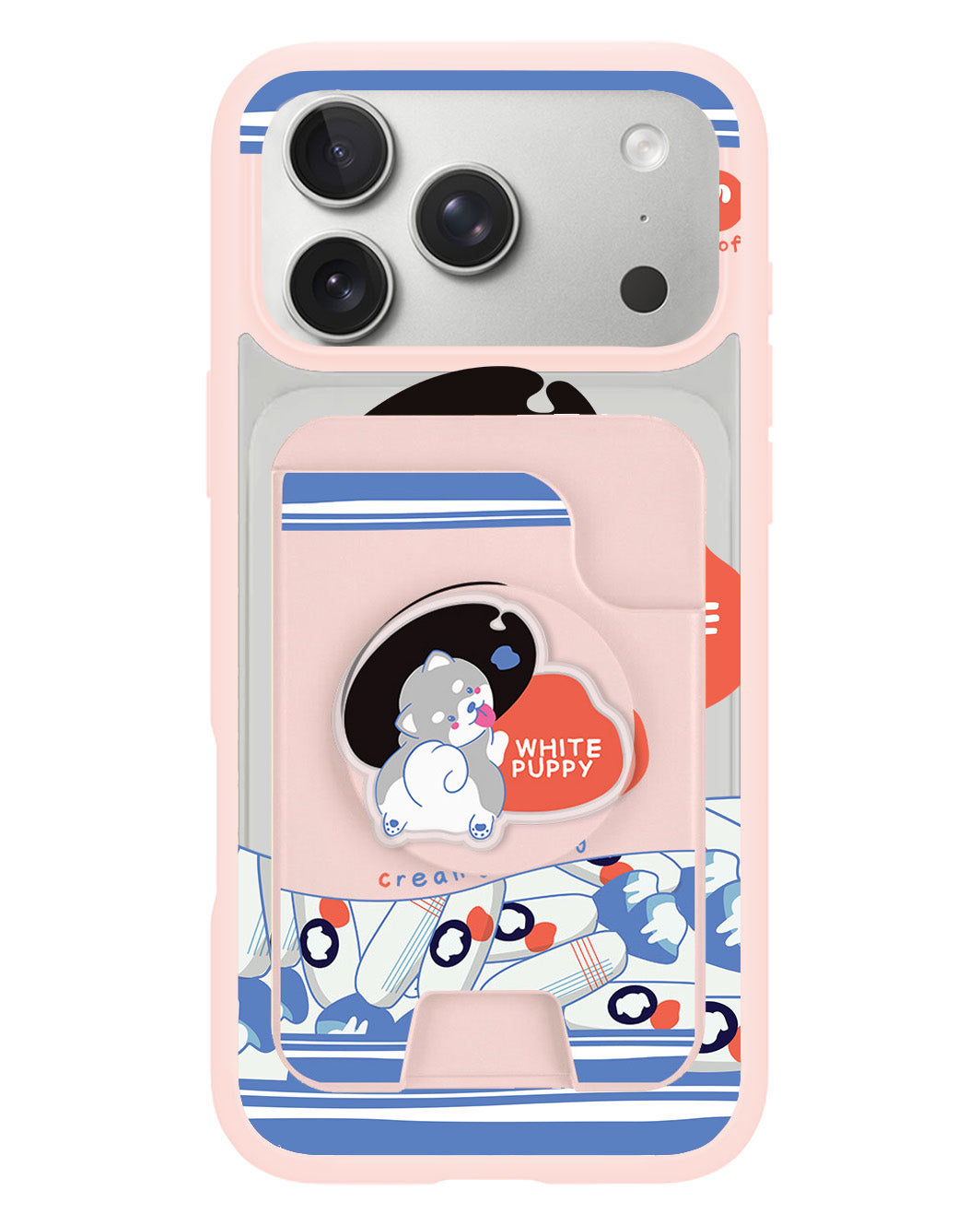 iPhone Magpop Wallet - White Puppy