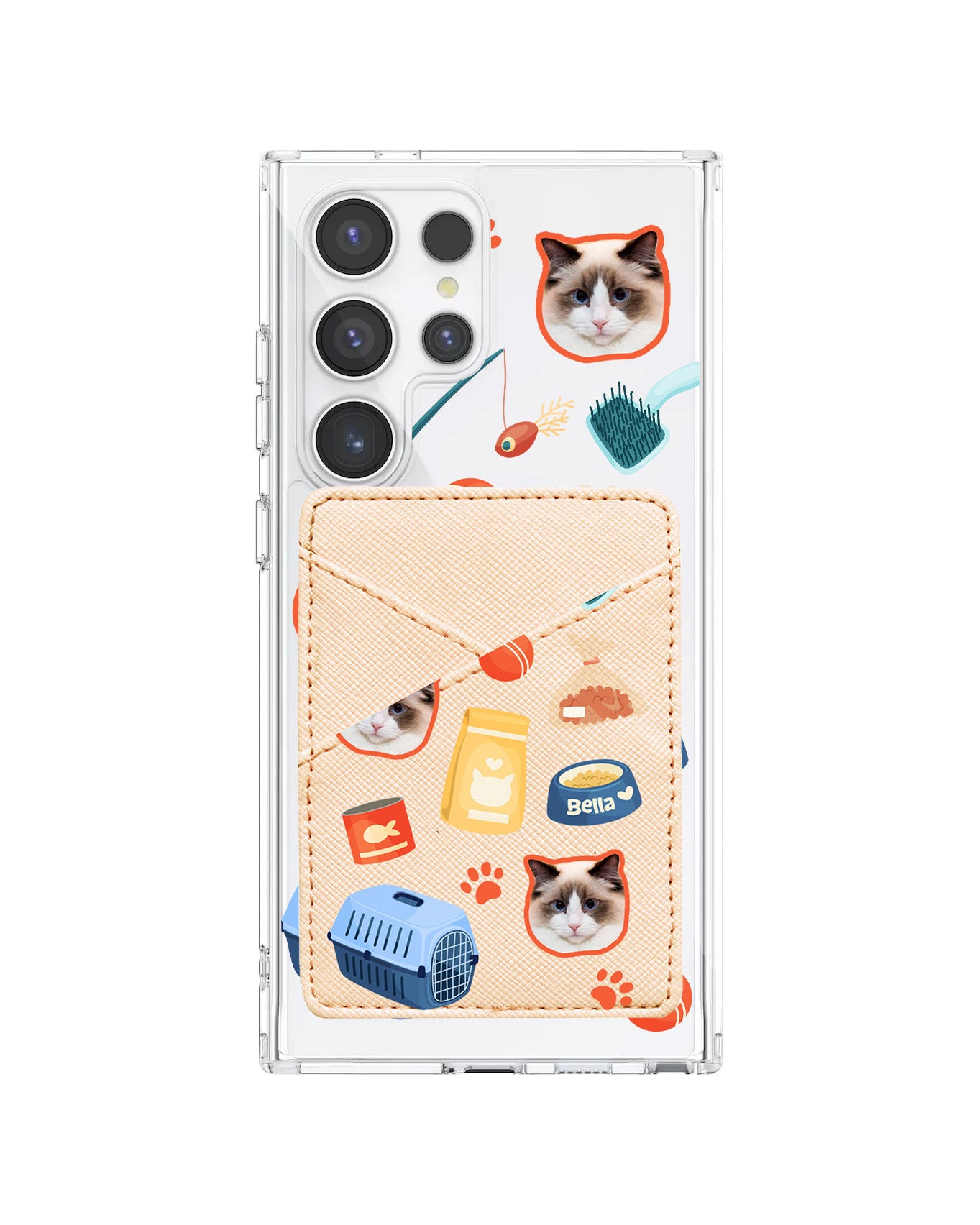 Android Phone Wallet Case - Pet Grid Kitty Adventures