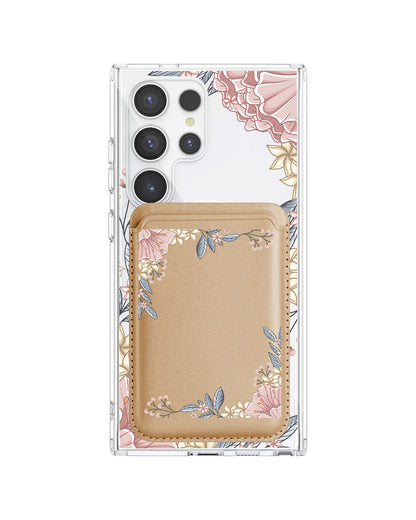 Android Magnetic Wallet Case - Pink Florals