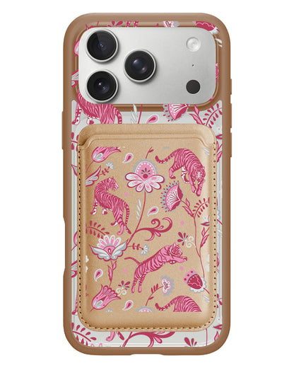 iPhone Magnetic Wallet Case - Tiger & Floral 7.0
