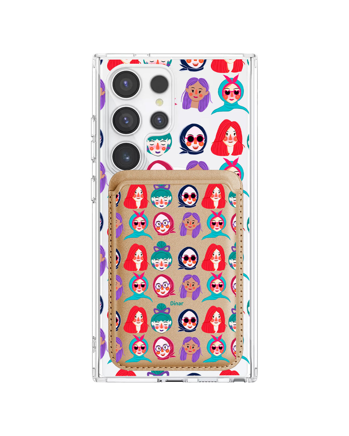 Android Magnetic Wallet Case - Cute Sweety Faces