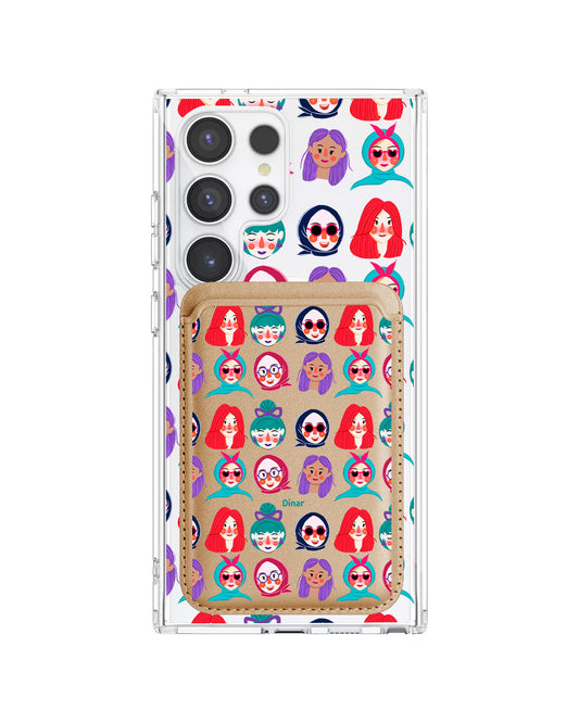 Android Magnetic Wallet Case - Cute Sweety Faces