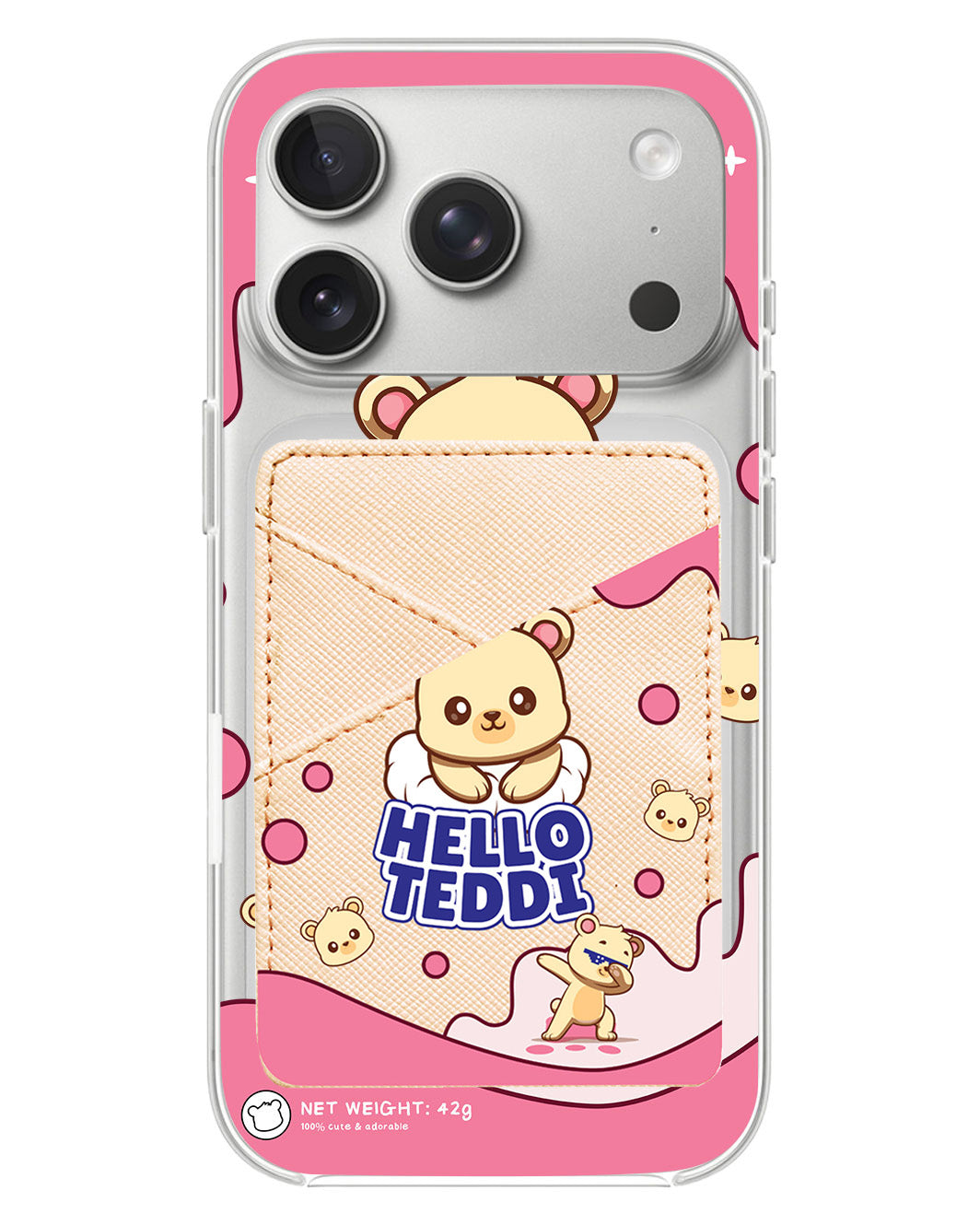 iPhone Phone Wallet Case - Hello teddy 2.0