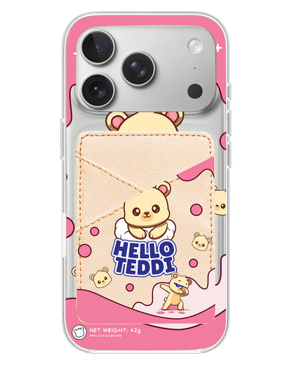 iPhone Phone Wallet Case - Hello teddy 2.0