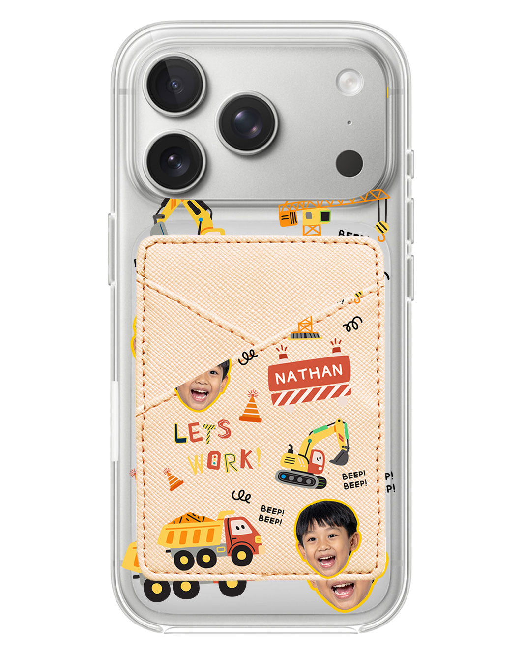 iPhone Phone Wallet Case - Face Grid Construction