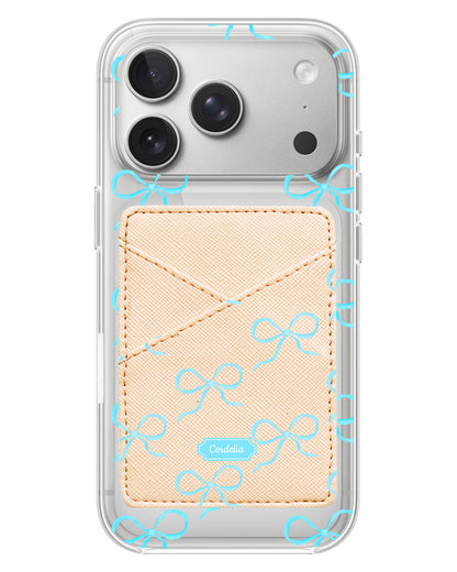 iPhone Phone Wallet Case - Coquette Blue Bow