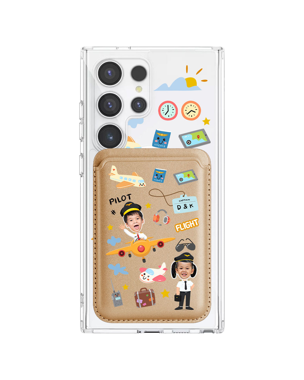 Android Magnetic Wallet Case - Face Grid Dream Pilot