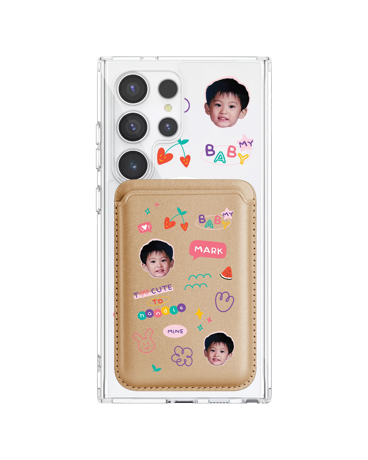 Android Magnetic Wallet Case - Face Grid