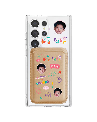 Android Magnetic Wallet Case - Face Grid